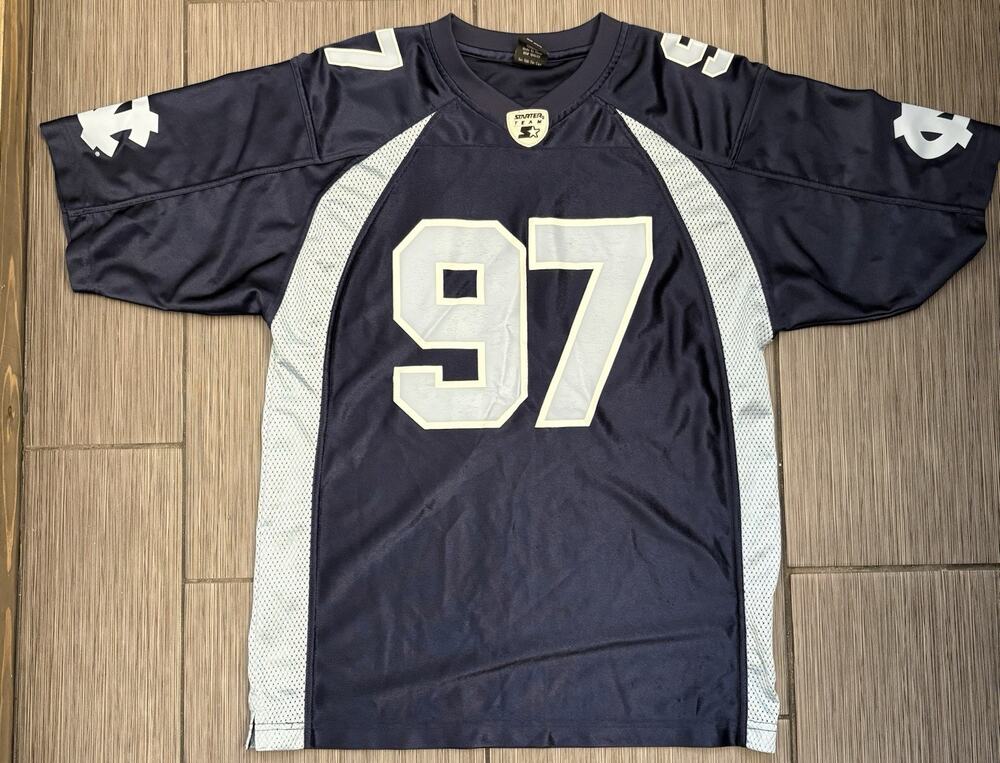Vintage North Carolina NCCA Starter UNC Tar Heels Football Jersey #97 Medium